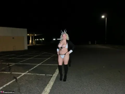 Mature BBW in Bunny Bikini and Boots Bares Her Big Tits – photo 16 of 16