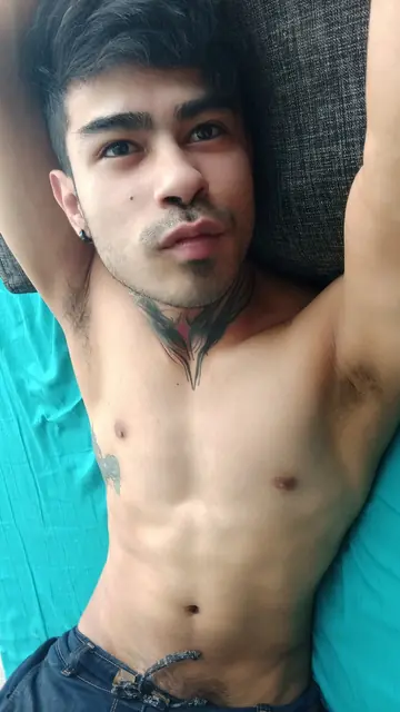 Brunette Guy Poses Topless in Fitted Denim
