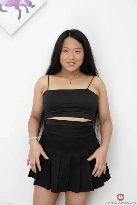 Alona Bloom: Asian BBW Spreads Her Shaved Pussy and Fingers Her Ass – photo 1 of 21