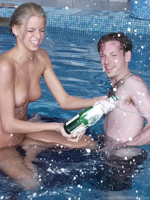 Slim Hungarian Blonde Fucks Two Guys in the Pool – photo 19 of 21
