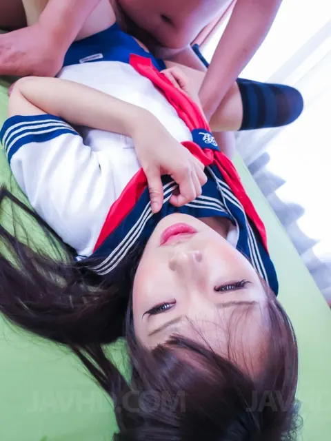 Yuri Sakurai: Japanese Brunette in Uniform Sucks Cock and Takes Anal – photo 14 of 15