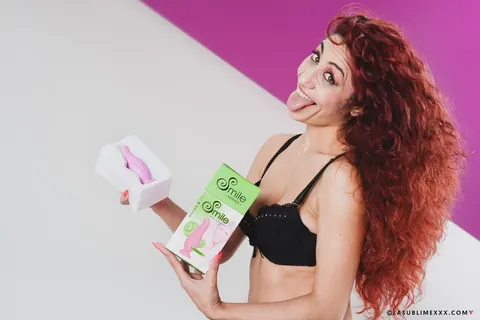 Dana Santo: Petite Italian Redhead Uses a Dildo in Stockings – photo 10 of 13