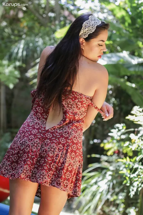 Monica Sage: Busty Asian Brunette Finger Fucks Her Ass Outdoors – photo 15 of 18