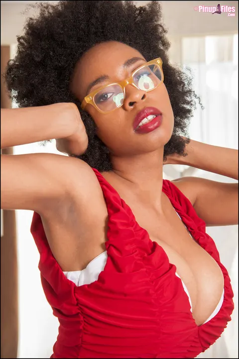 Julie Anderson: Ebony Babe in Glasses Frees Her Big Natural Tits – photo 2 of 16