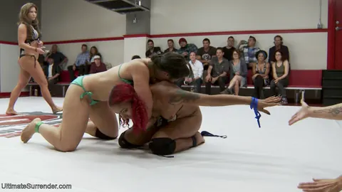 Daisy Ducati: Tall Ebony MILF in a Bikini Wrestles and Kisses Busty Blonde – photo 10 of 20