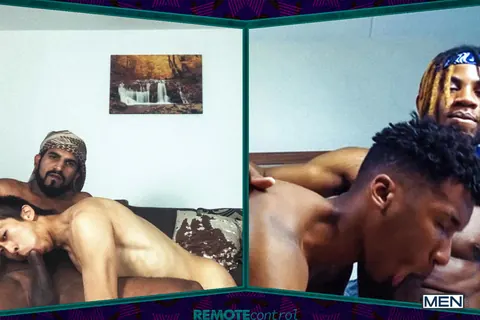 Two Men Kiss and Fuck in Interracial Encounter – photo 9 of 21
