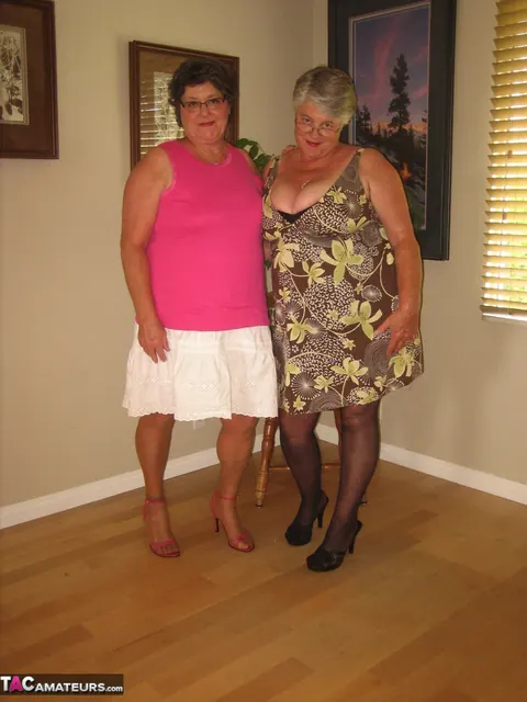 Two Busty BBW Women Kiss and Free Their Boobs in Girdles – photo 1 of 20