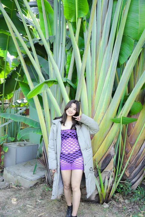 Thick Asian Brunette Flaunts Her Legs in Stockings Outdoors – photo 21 of 21
