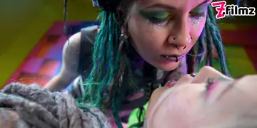 Tattooed Lesbians in Pantyhose Use Anal Toys and Fisting