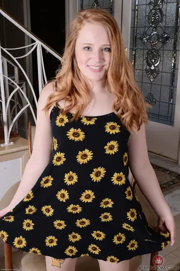 Lucy Foxx – Petite Redhead Strips Out of Her Dress to Show Her Hairy Bush