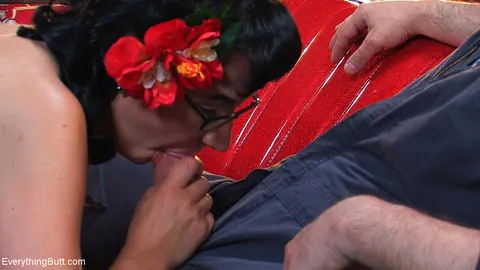 Maggie Mayhem: Busty Brunette in Jeans and Glasses Takes Anal in Lesbian Bondage – photo 12 of 21