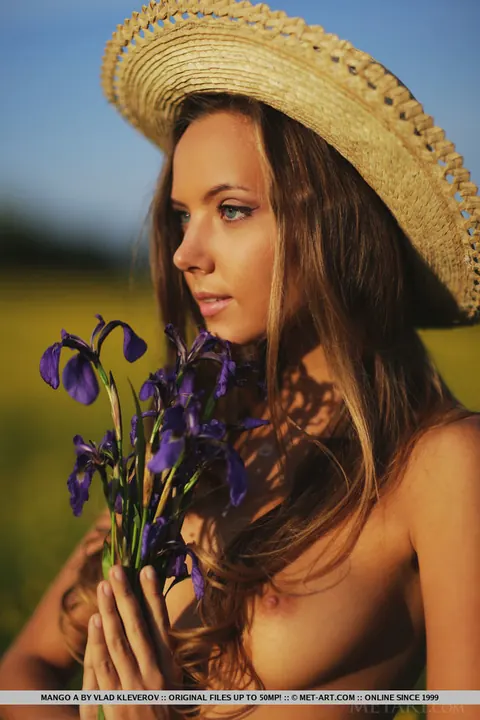 Mango A: Skinny European Brunette Crawls in Shorts Through the Forest – photo 18 of 18