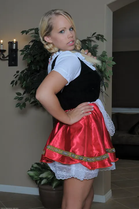Petite Blonde with Big Natural Tits Spreads Her Legs While Clothed – photo 5 of 21