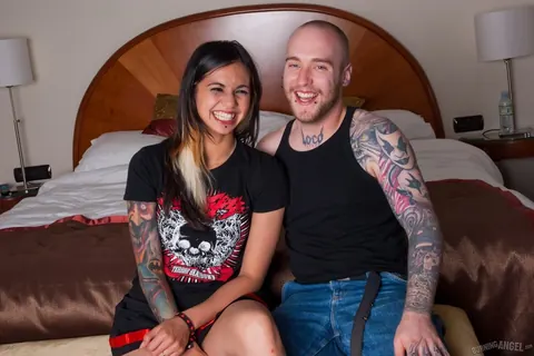 Holly D: Tattooed Asian Brunette Services Two Cocks and Swallows Both Loads – photo 1 of 17
