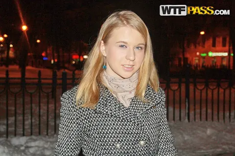 Blonde in Pantyhose Takes Anal Threesome in Public – photo 1 of 16