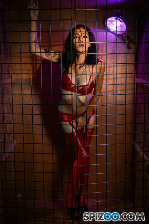 Anna Bell Peaks: Petite Brunette MILF Submits to Lesbian Bondage in Cage – photo 5 of 17