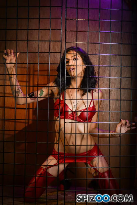 Anna Bell Peaks: Petite Brunette MILF Submits to Lesbian Bondage in Cage – photo 17 of 17