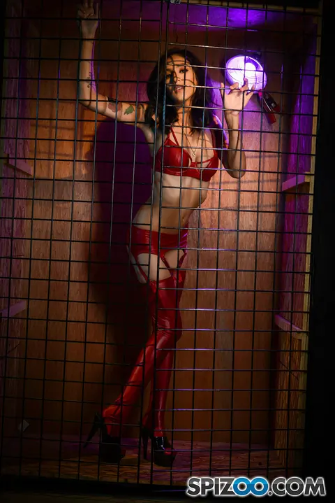 Anna Bell Peaks: Petite Brunette MILF Submits to Lesbian Bondage in Cage – photo 7 of 17