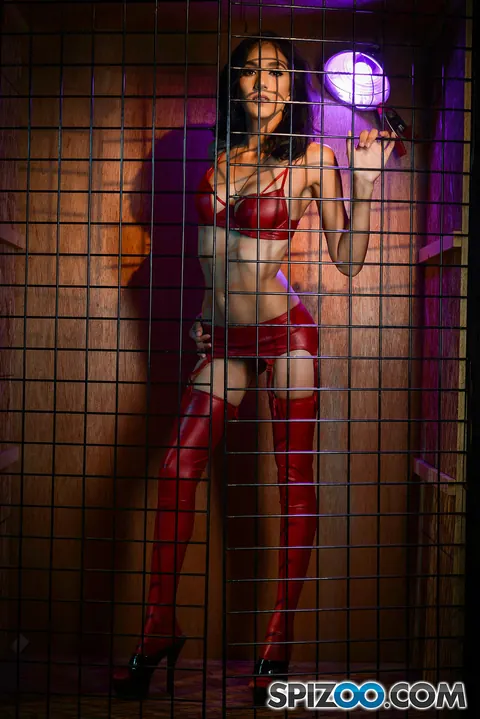 Anna Bell Peaks: Petite Brunette MILF Submits to Lesbian Bondage in Cage – photo 3 of 17