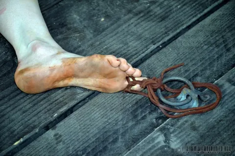 Claire Adams: Tattooed Redhead MILF Takes a Dildo While Bound in Dungeon Games – photo 11 of 16
