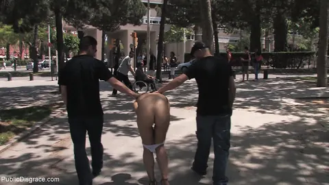 Alina Rose: Short-Haired Brunette Spreads and Submits in Public Bondage Outdoors – photo 19 of 21