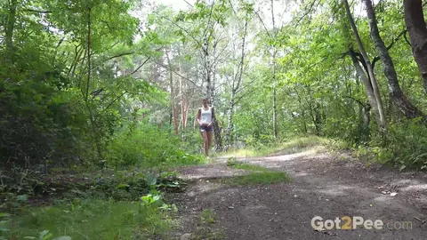 Ali Bordeaux: Slim Czech MILF Pisses and Spreads in the Forest – photo 1 of 15