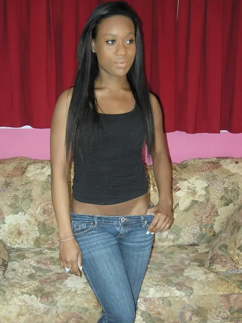 Petite Ebony Beauty Poses Fully Clothed Outdoors – photo 4 of 20