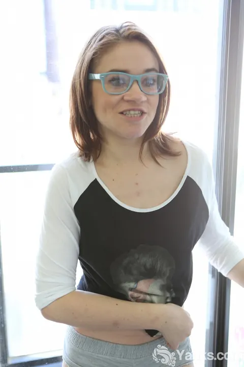 LUCIE BEE: Thick Redhead in Glasses and Panties Bares Her Big Natural Tits – photo 4 of 18