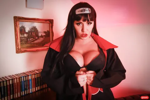 Yuffie Yulan: Tattooed Brunette BBW Poses in Costume Lingerie – photo 6 of 15