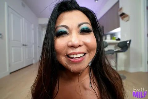 Krystal Davis: Asian Brunette MILF Undresses and Shows Her Enhanced Tits and Tattoos – photo 19 of 21