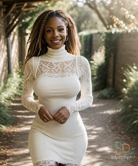 Curvy Ebony AI-Generated Model Poses and Spreads Her Legs – photo 14 of 18