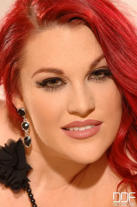 Paige Delight: Curvy British Redhead Strips Out of Her Lingerie and Stockings – photo 21 of 21
