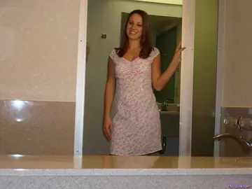 Women with Natural Tits Kiss and Strip Naked Together