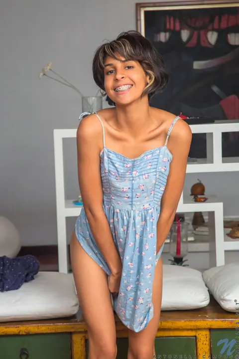 Antonella Campos: Slim Latina in Panties Spreads Her Legs – photo 2 of 16