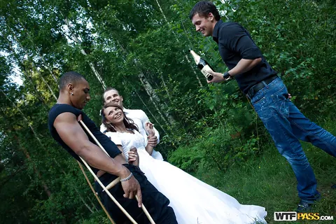 Lupe Burnett: Redhead Bride in Uniform Takes Outdoor Gangbang with Anal – photo 5 of 16