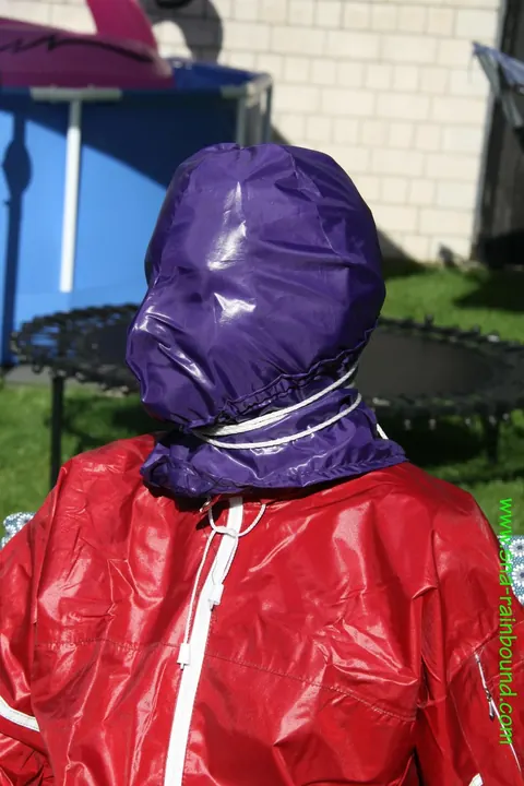 Amateur in Latex Bound to a Chair Outdoors – photo 2 of 16