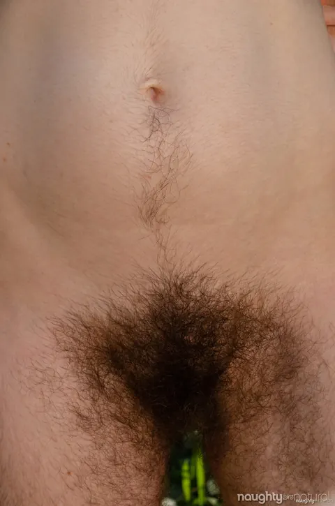 Tall Brunette with Glasses Shows Her Hairy Pussy in the Forest – photo 20 of 21