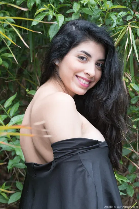 Black-Haired Woman with Short Hair Spreads Her Hairy Pussy Outdoors – photo 3 of 16
