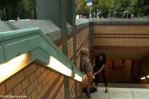 Uma Masome: Busty Short-Haired Babe Gets Bound and Spread in Public Bondage – photo 21 of 21