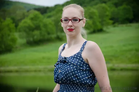 Delirious Hunter: Blonde MILF with Small Natural Tits in Outdoor Bondage and Dildo Play – photo 1 of 16