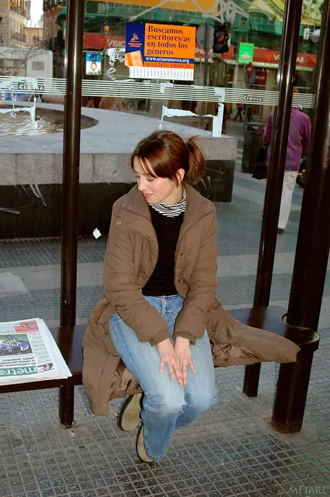 Kira Green: Skinny Brunette in a Dress Over Jeans Flashes Her Small Tits Outdoors – photo 20 of 20