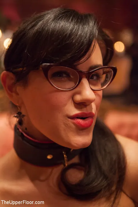 Busty Women in Glasses Surround Restrained Naked Man – photo 10 of 12