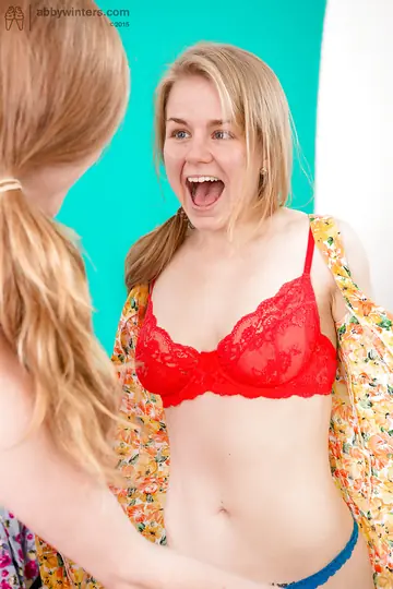Busty Redhead in Lingerie Fingers and Licks Partner's Pussy