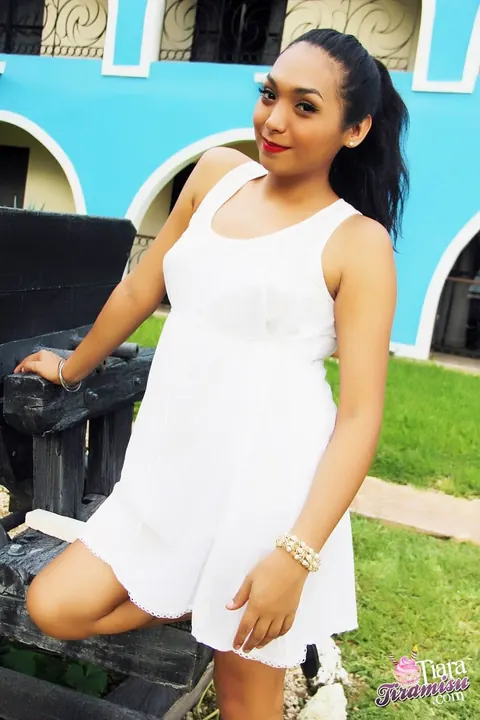 Thick Latina Trans Woman Strips Out of Her Dress Outdoors – photo 1 of 15