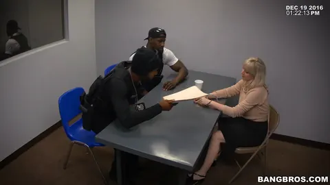 Kiki Parker: Blonde with Big Natural Tits Sucks Two Black Cops and Gets Fucked – photo 3 of 21