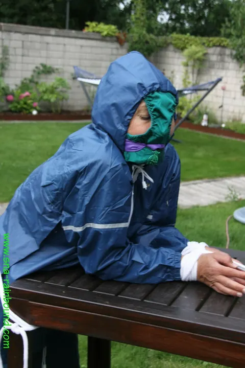 Thick MILF Bound to Table Outdoors with Panties on Face – photo 11 of 16