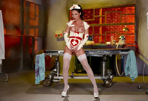 Starri Knight: Brunette Strips Out of Her Latex Nurse Uniform – photo 9 of 16