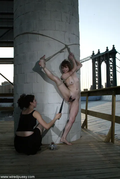 Nadia Styles: Busty Blonde and Brunette Latinas in Lesbian Bondage Outdoors – photo 12 of 21