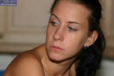 Short-Haired Brunette Blows and Rides an Old Man in the Kitchen – photo 8 of 20