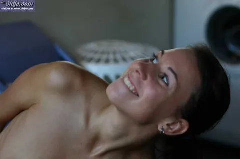 Short-Haired Brunette Blows and Rides an Old Man in the Kitchen – photo 11 of 20